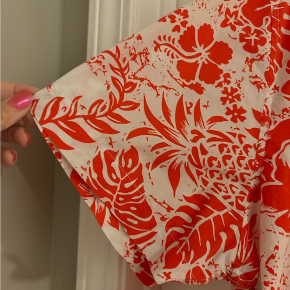 Crown and Ivy, size medium, white and orange Hawaiian shirt - Picture 4 of 4